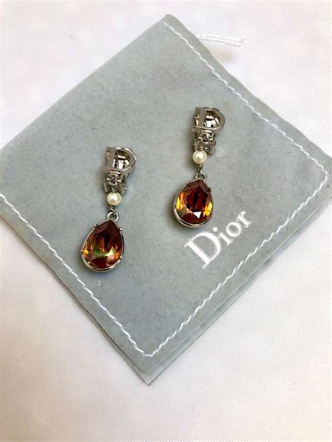 dior pearl dangle earrings|vintage dior pearl earrings.